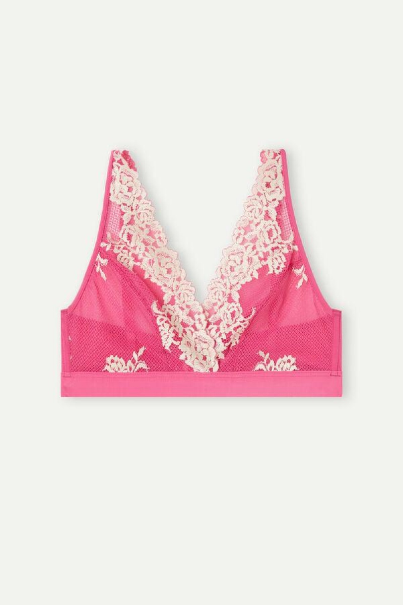 Intimissimi Pretty Flowers Lara Triangle BH Dame Lyserød Hvide | DK4919EX