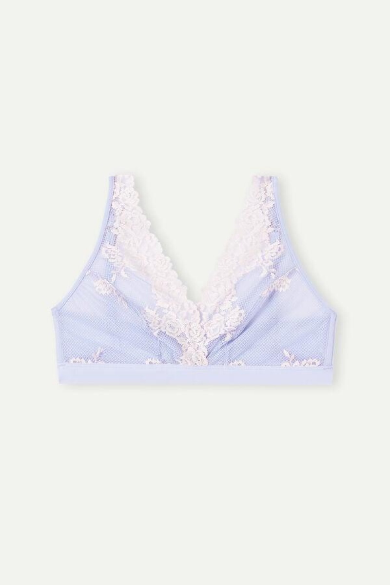 Intimissimi Pretty Flowers Lara Triangle BH Dame Lavendel Hvide | DK4900GL