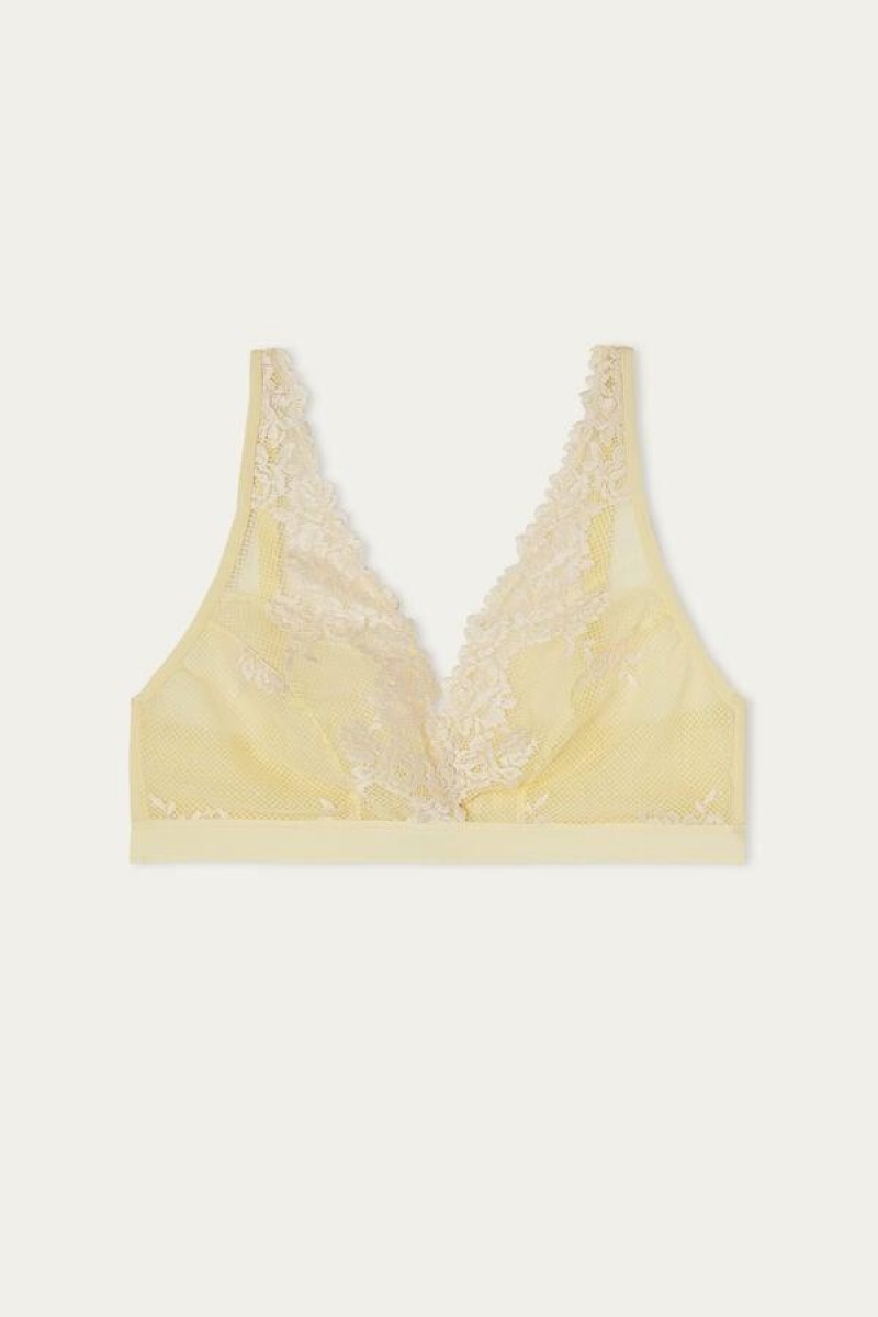 Intimissimi Pretty Flowers Lara Triangle BH Dame Gul Hvide | DK4891YU