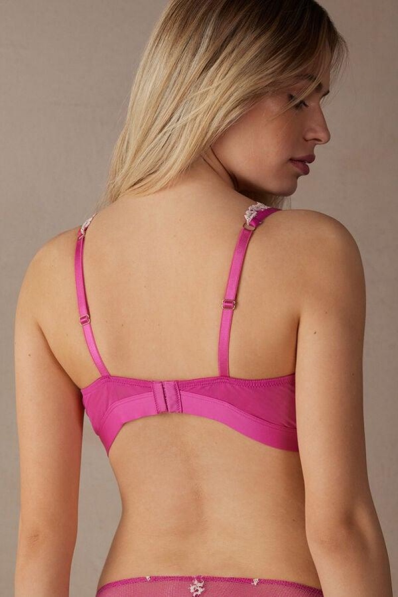 Intimissimi Pretty Flowers Lara Triangle BH Dame Lyserød Hvide | DK4678GL