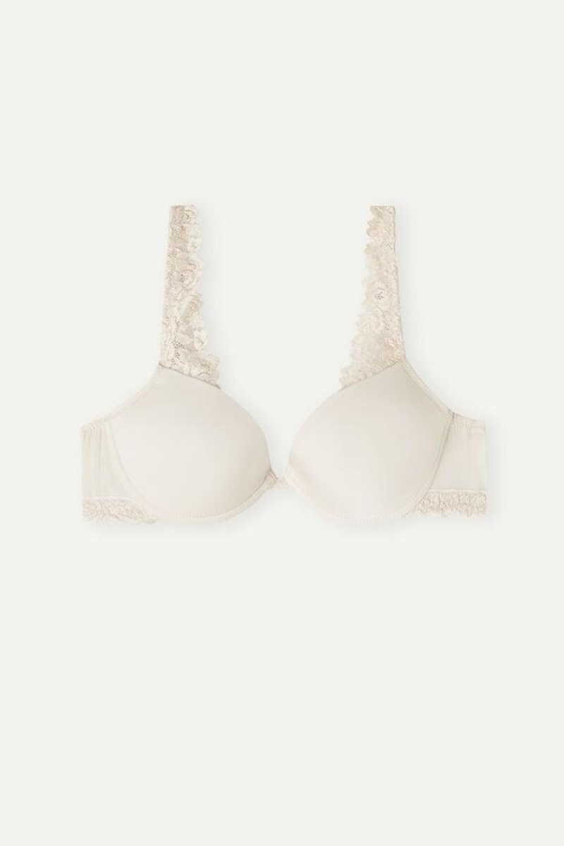 Intimissimi Pretty Flowers Microfiber Bellissima Push-up BH Dame Lyserød | DK4757GL