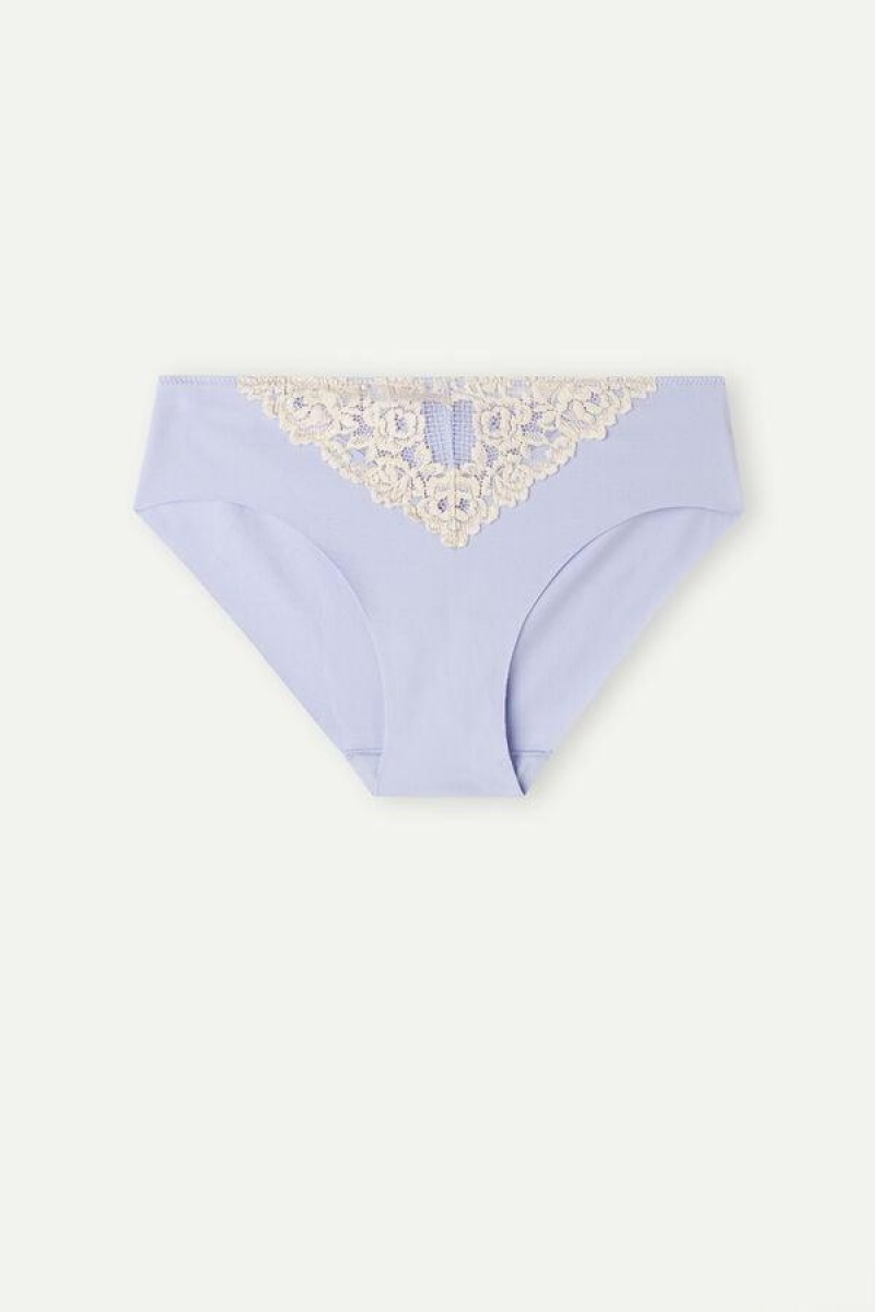 Intimissimi Pretty Flowers Seamless Bomulds Trusser Dame Lavendel Hvide | DK3696OR