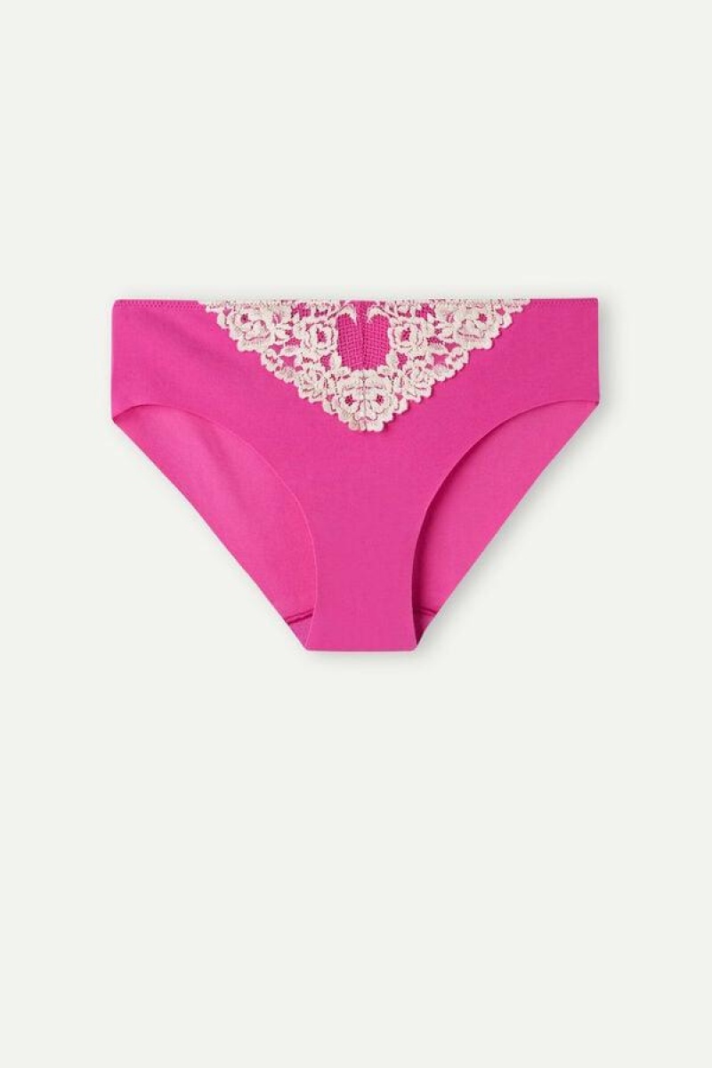 Intimissimi Pretty Flowers Seamless Bomulds Trusser Dame Lyserød Hvide | DK3691FM