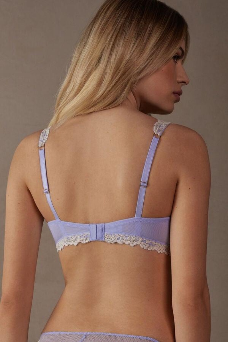 Intimissimi Pretty Flowers Sofia Balconette BH Dame Lavendel Hvide | DK4569DN