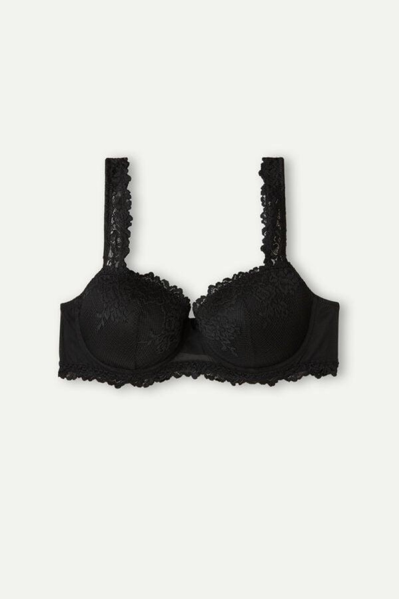 Intimissimi Pretty Flowers Sofia Balconette BH Dame Sort | DK5003SO