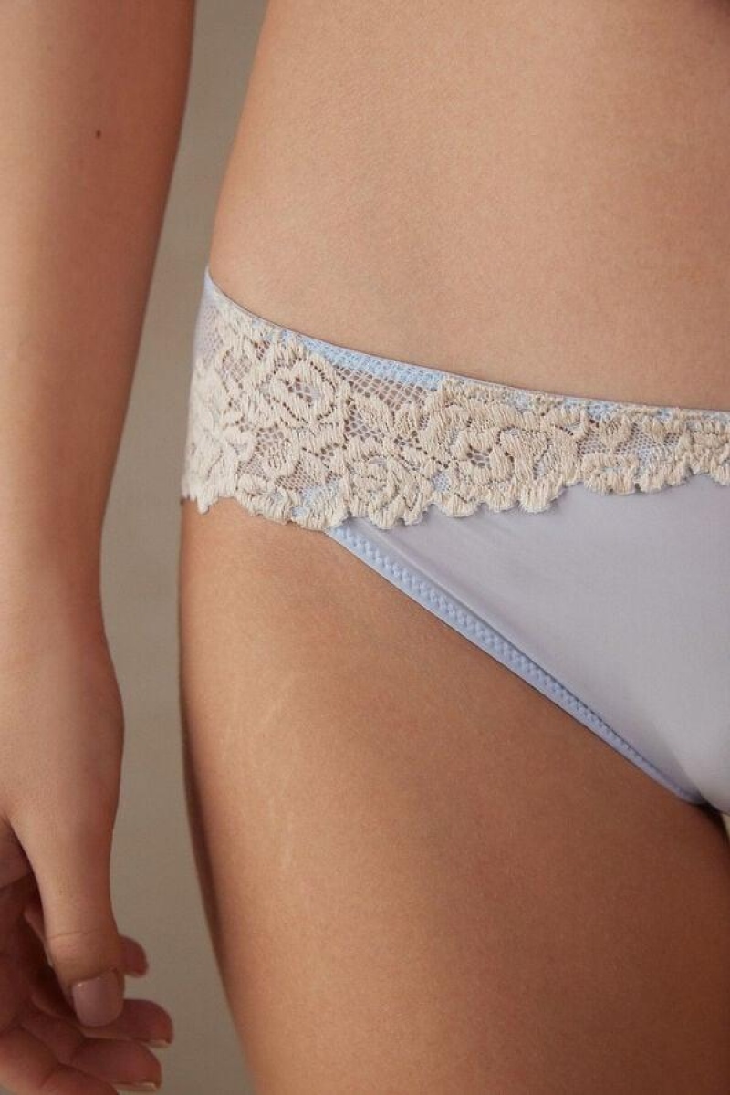 Intimissimi Pretty Flowers Trusser Dame Blå Hvide | DK3701RW