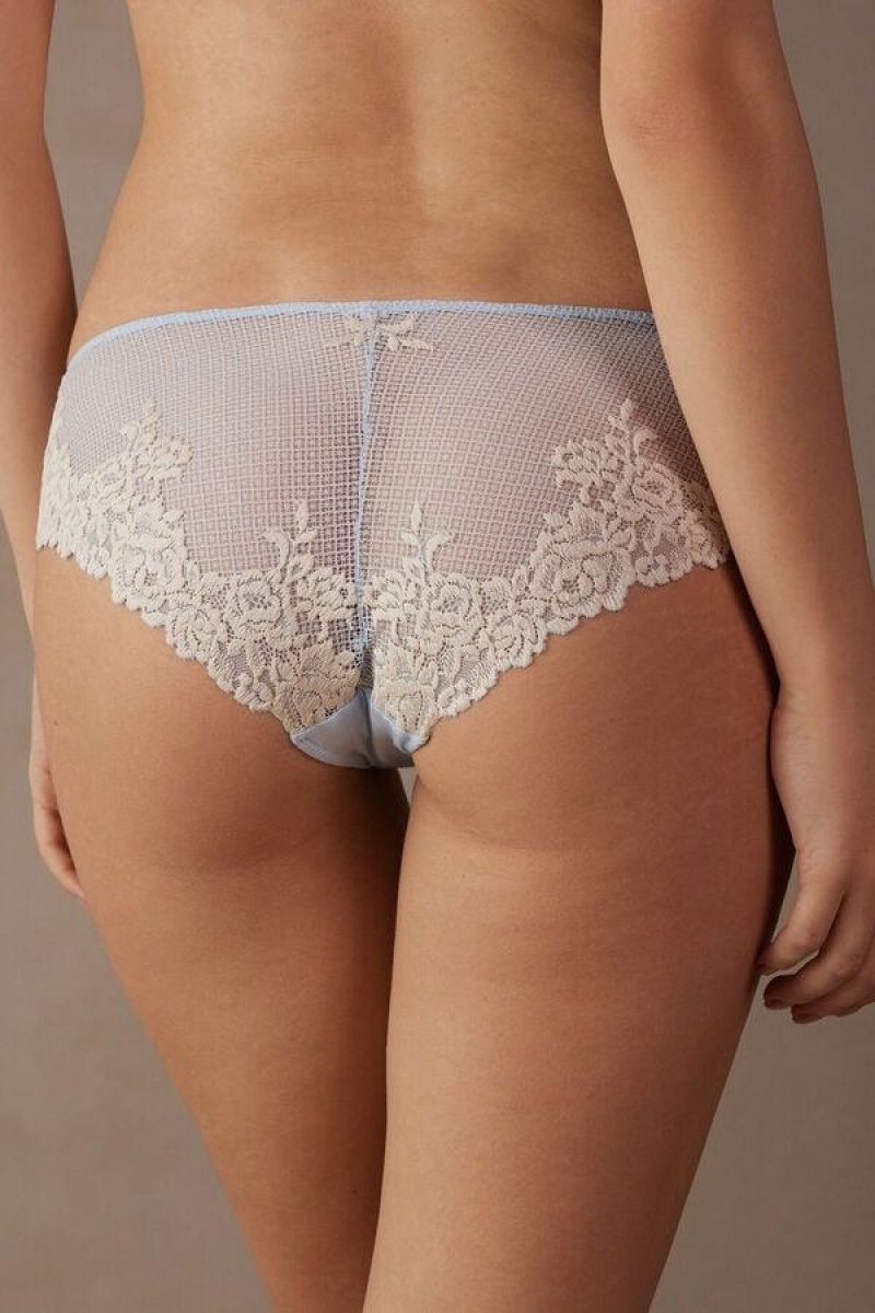 Intimissimi Pretty Flowers Trusser Dame Blå Hvide | DK3701RW