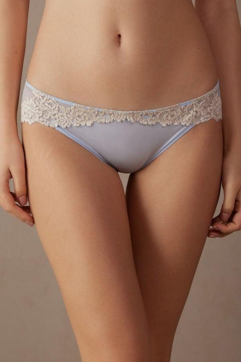 Intimissimi Pretty Flowers Trusser Dame Blå Hvide | DK3701RW