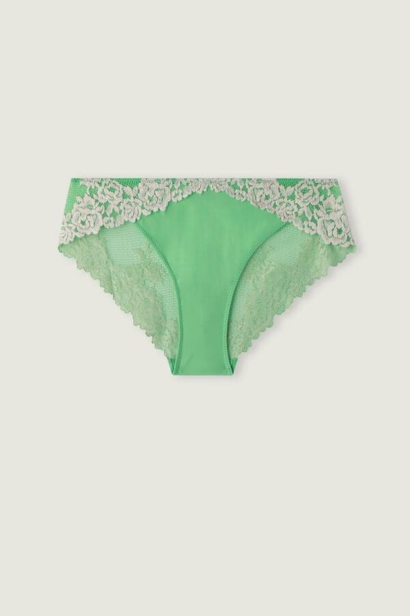 Intimissimi Pretty Flowers Trusser Dame Mintgrønne Hvide | DK3699YU