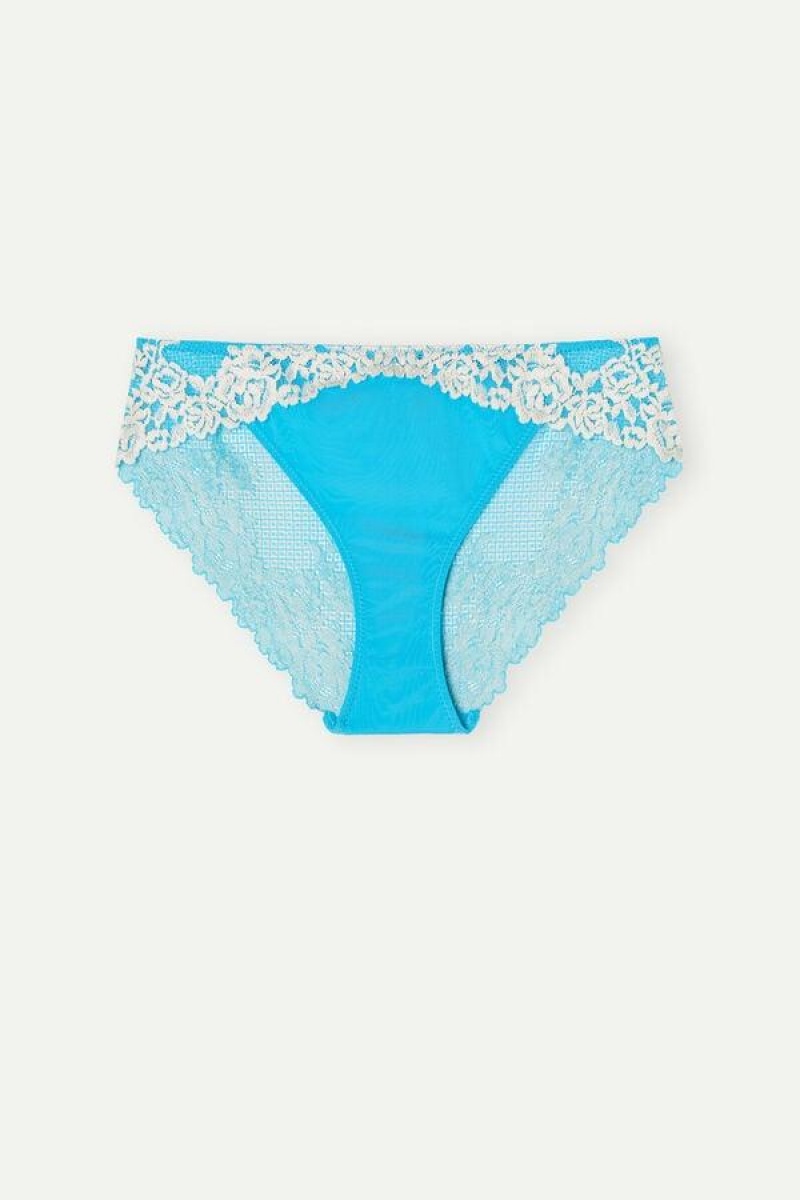 Intimissimi Pretty Flowers Trusser Dame Turkis Hvide | DK3695PQ