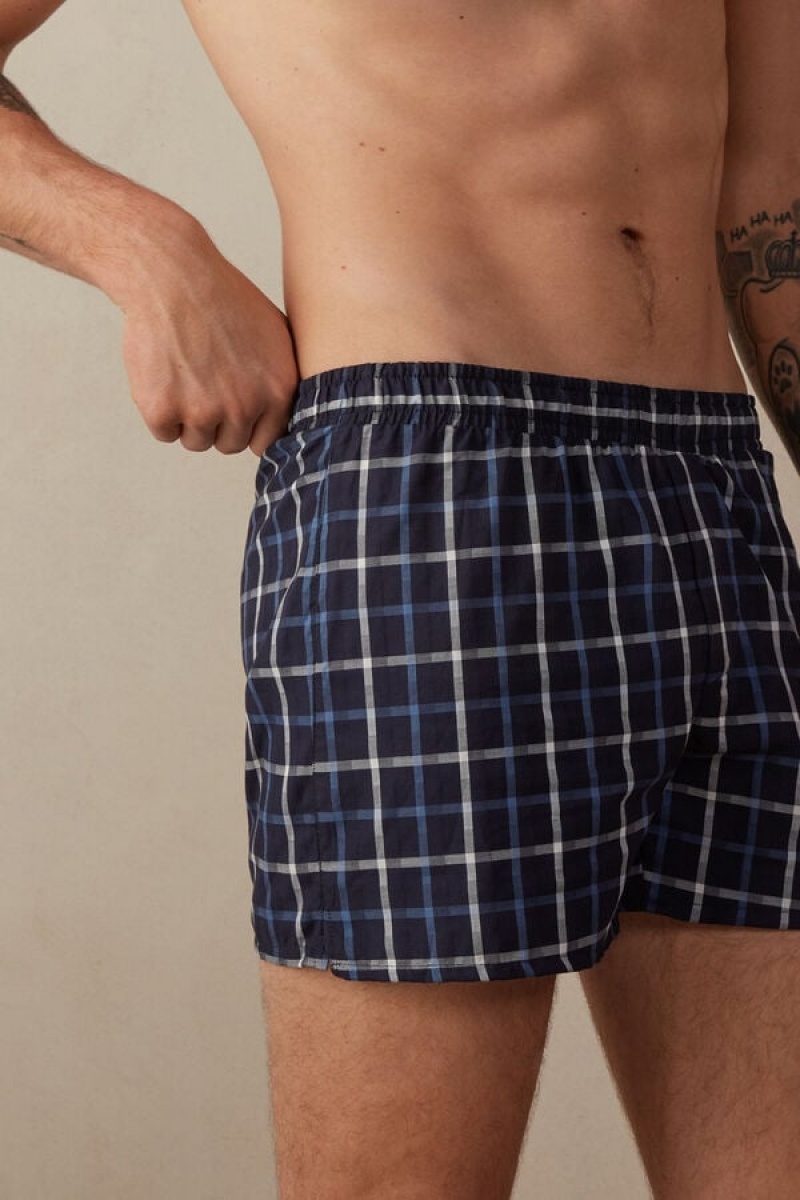 Intimissimi Print Detailed Boxer Herre Blå | DK3431FM