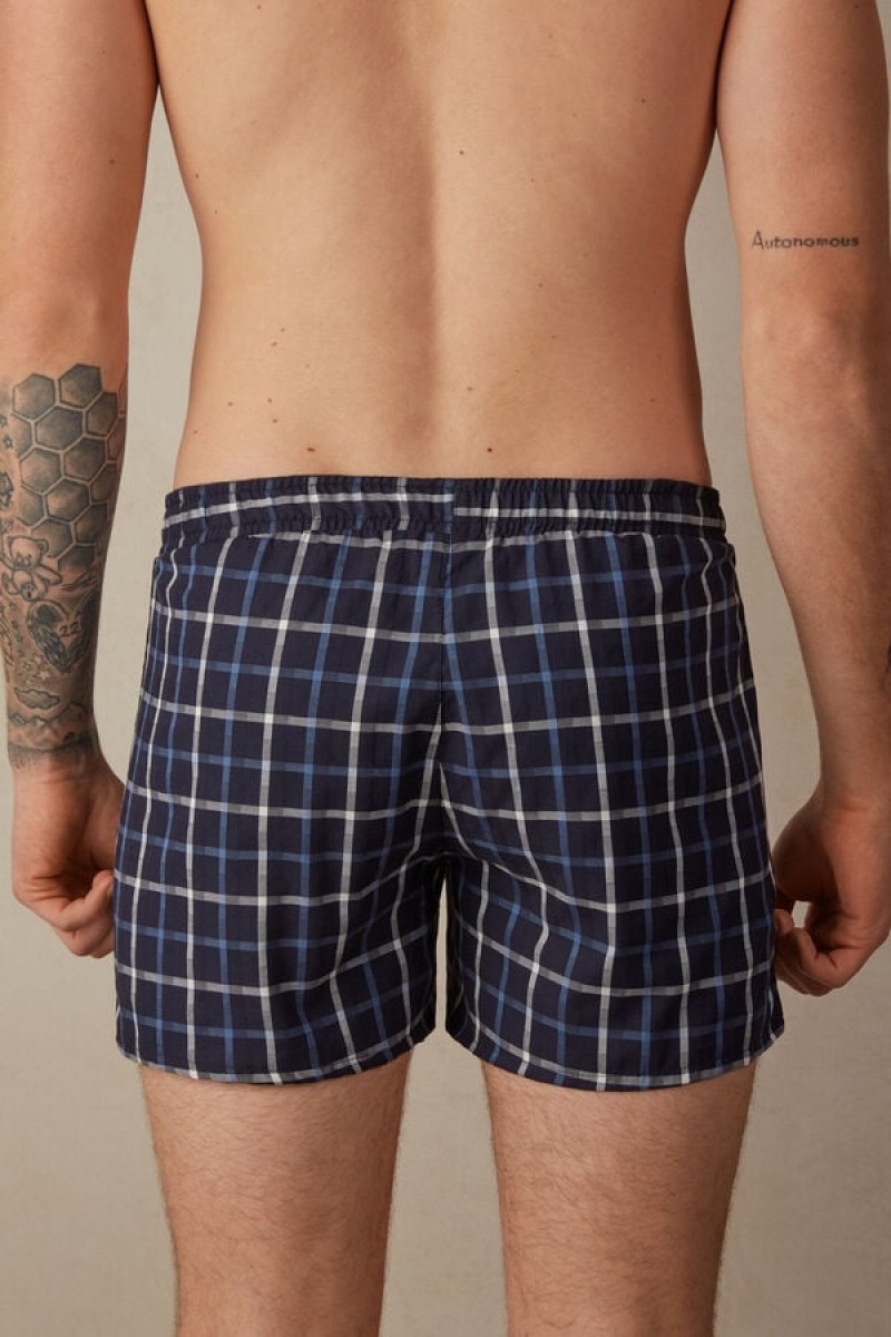 Intimissimi Print Detailed Boxer Herre Blå | DK3431FM