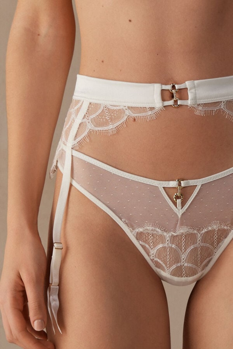 Intimissimi Pure Charme Garter Belt Lingeri Dame Hvide | DK4156PQ