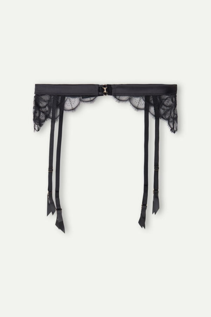 Intimissimi Pure Charme Garter Belt Lingeri Dame Sort | DK4153DN