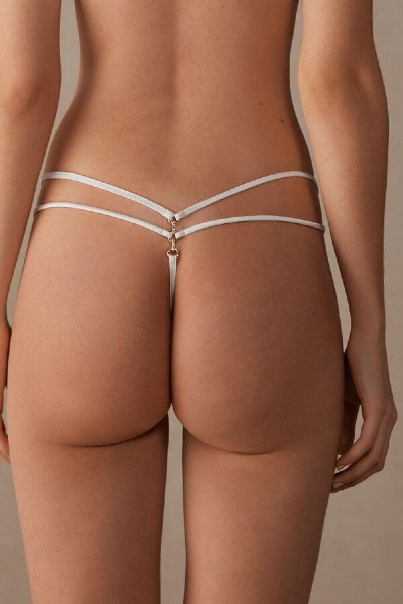 Intimissimi Pure Charme String Thong Trusser Dame Hvide | DK3801IS