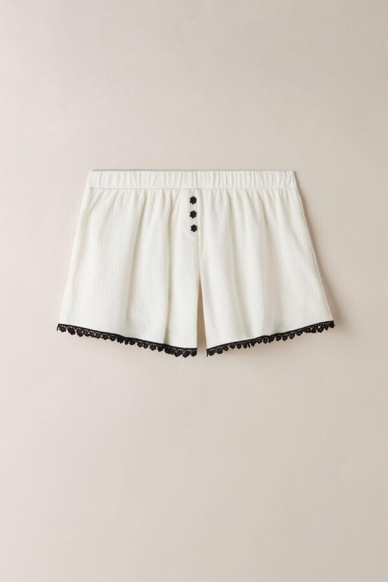 Intimissimi Pure Joy Bomulds Shorts Pyjamas Dame Hvide | DK4083DN