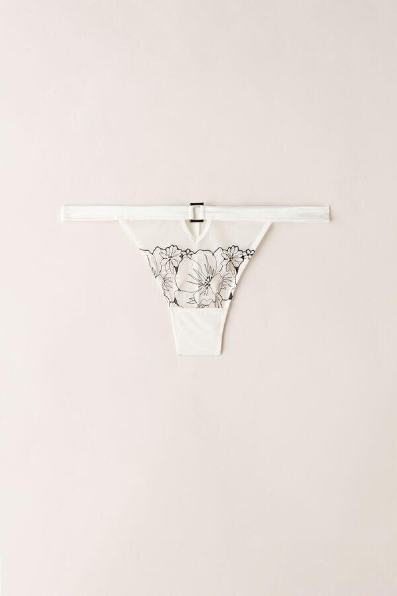 Intimissimi Pure Joy Brazilian Trusser Dame Hvide Sort | DK3584PQ