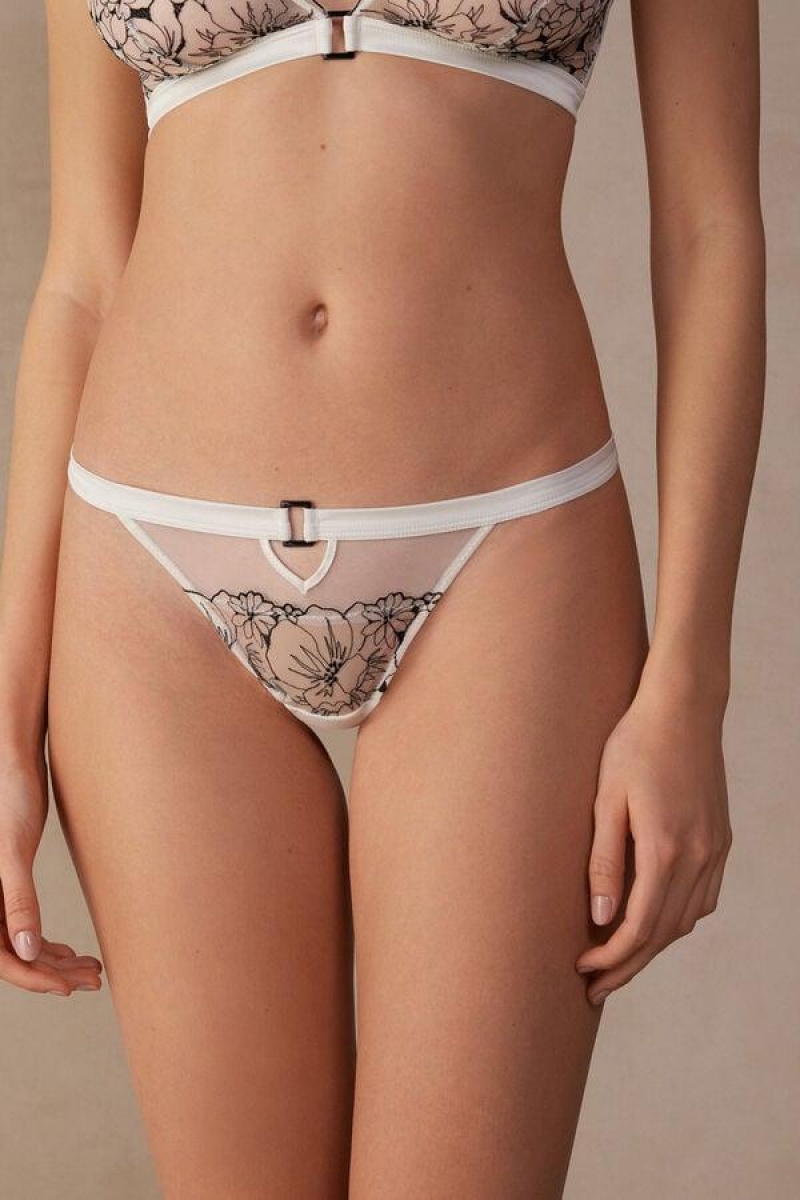 Intimissimi Pure Joy Brazilian Trusser Dame Hvide Sort | DK3584PQ