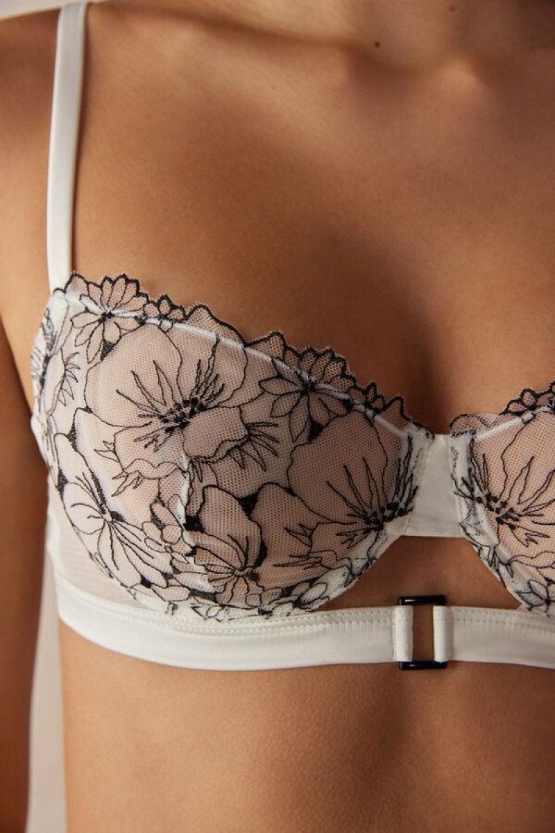 Intimissimi Pure Joy Daniela Balconette BH Dame Hvide Sort | DK5040UT