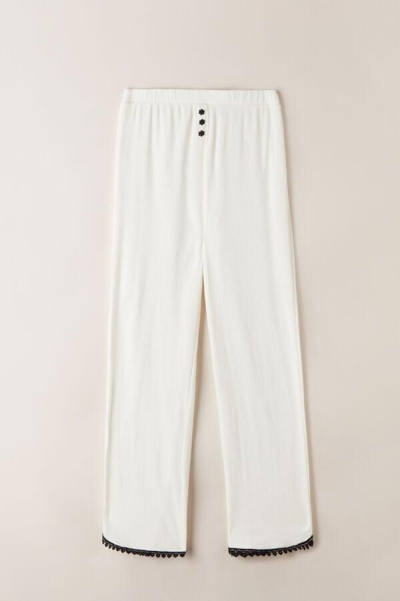 Intimissimi Pure Joy Full Length Bomulds Pants Pyjamas Dame Hvide | DK4022XF