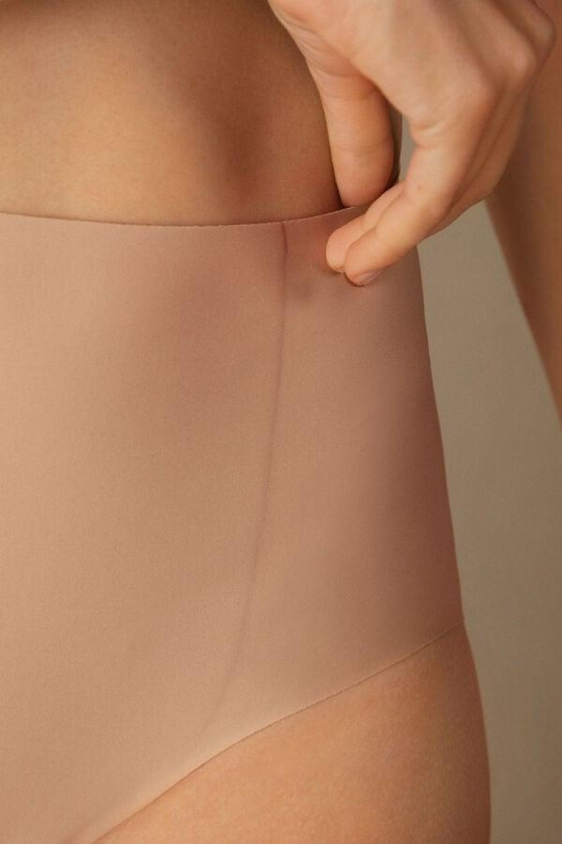 Intimissimi Raw-Cut Microfiber Briefs Trusser Dame Beige | DK3614FM