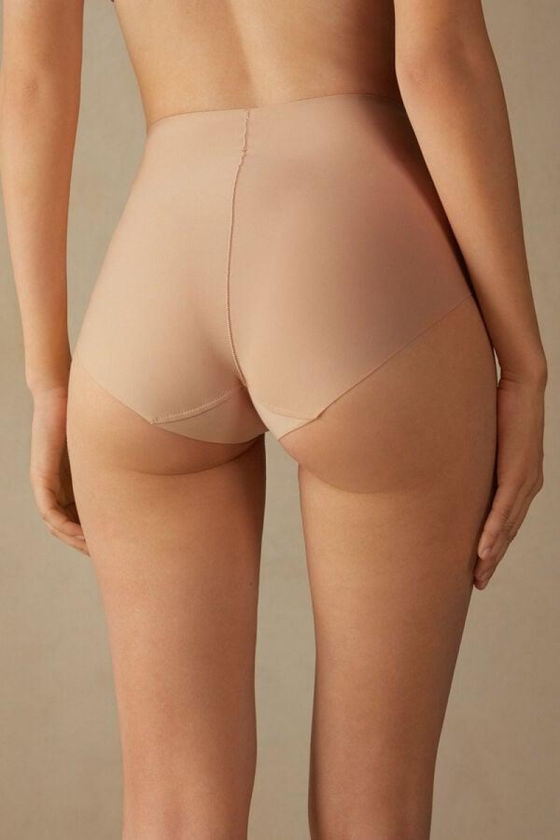 Intimissimi Raw-Cut Microfiber Briefs Trusser Dame Beige | DK3614FM