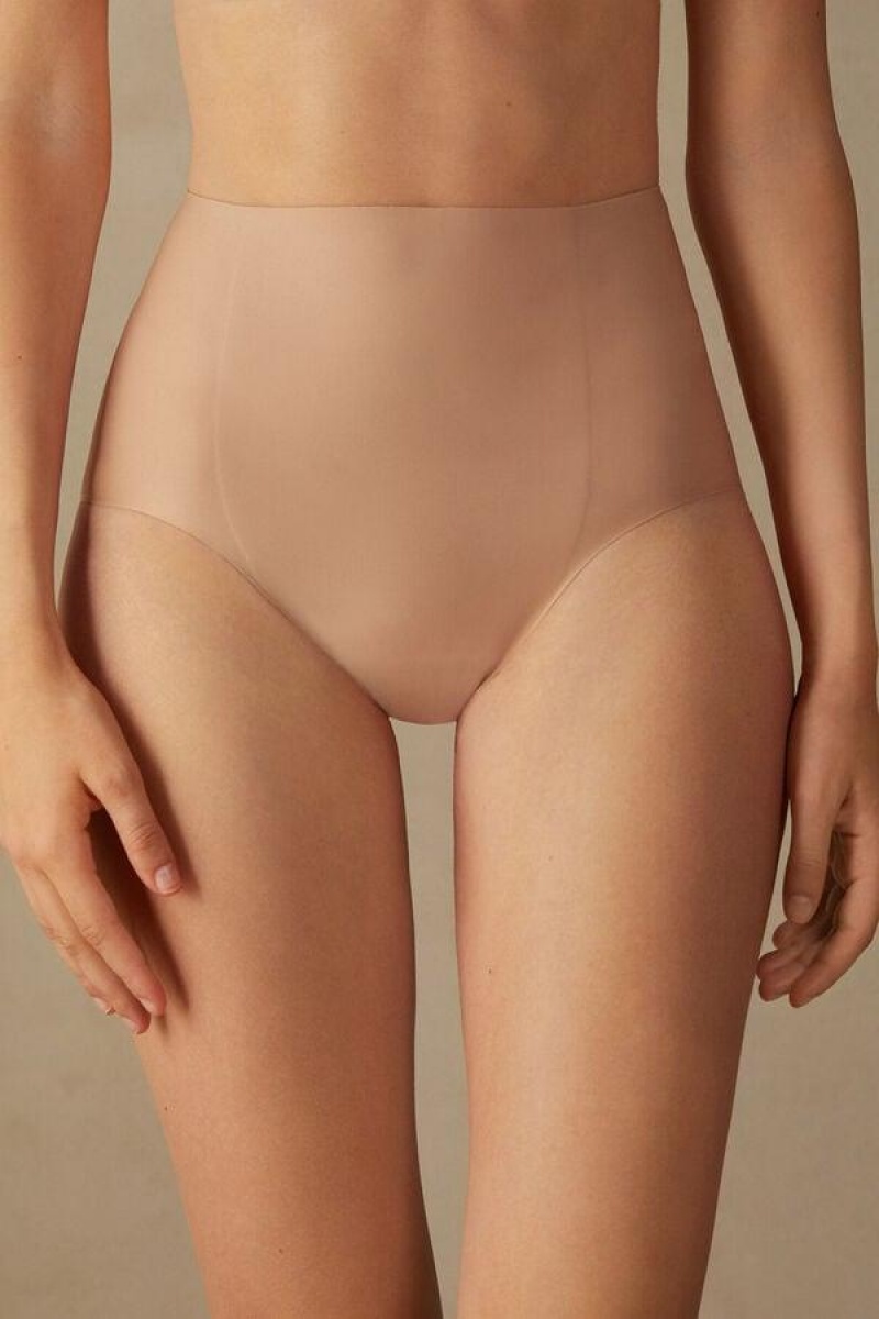 Intimissimi Raw-Cut Microfiber Briefs Trusser Dame Beige | DK3614FM