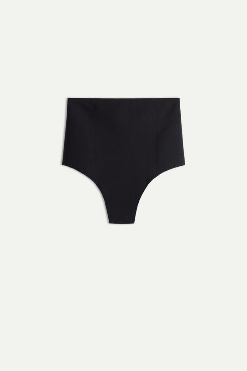 Intimissimi Raw-Cut Microfiber French Knickers Trusser Dame Sort | DK3729EX