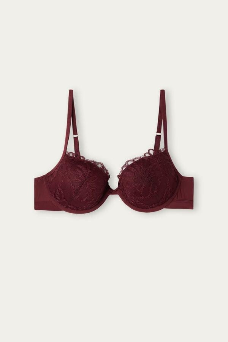 Intimissimi Romantic Life Bellissima Push-up BH Dame Mørkerød | DK4747BC