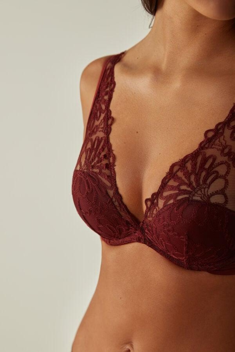 Intimissimi Romantic Life Giorgia Balconette BH Dame Mørkerød | DK4813OR