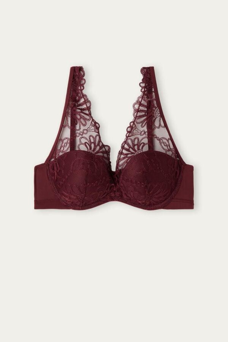 Intimissimi Romantic Life Giorgia Balconette BH Dame Mørkerød | DK4813OR