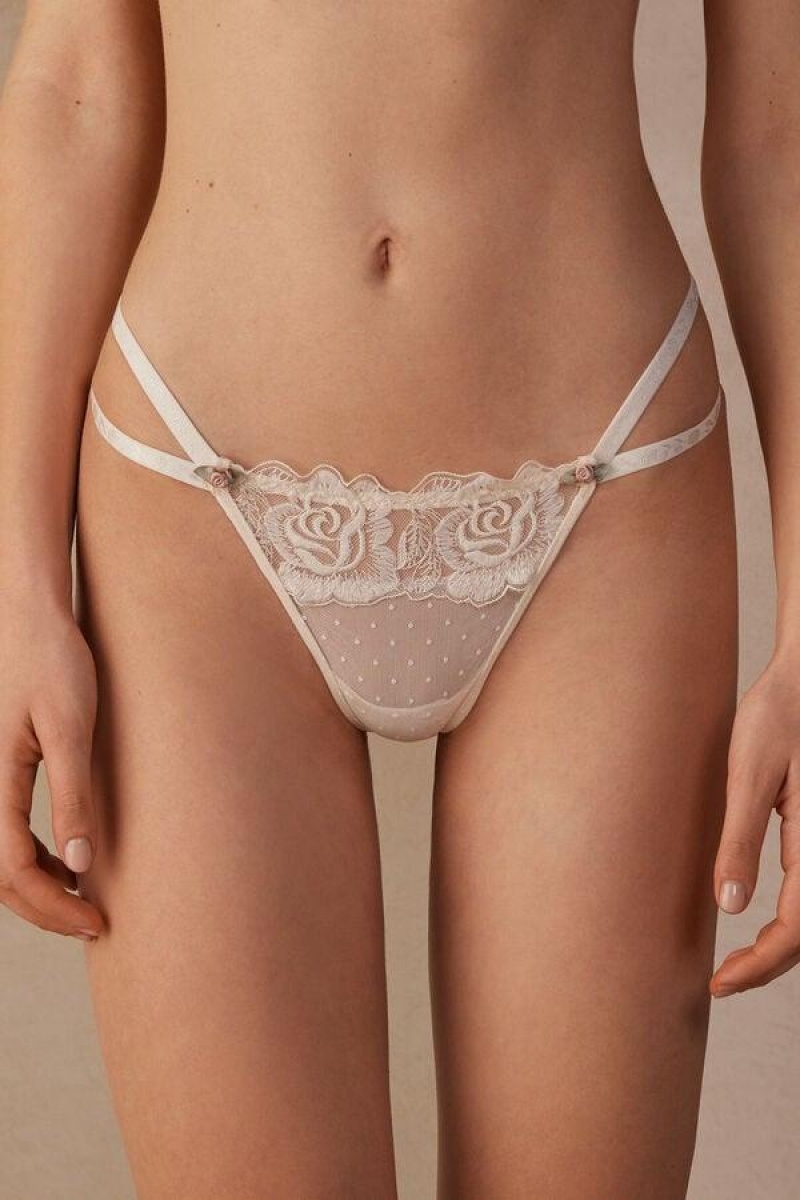 Intimissimi Scent of Roses String Thong Trusser Dame Lysegul Hvide | DK3819HK