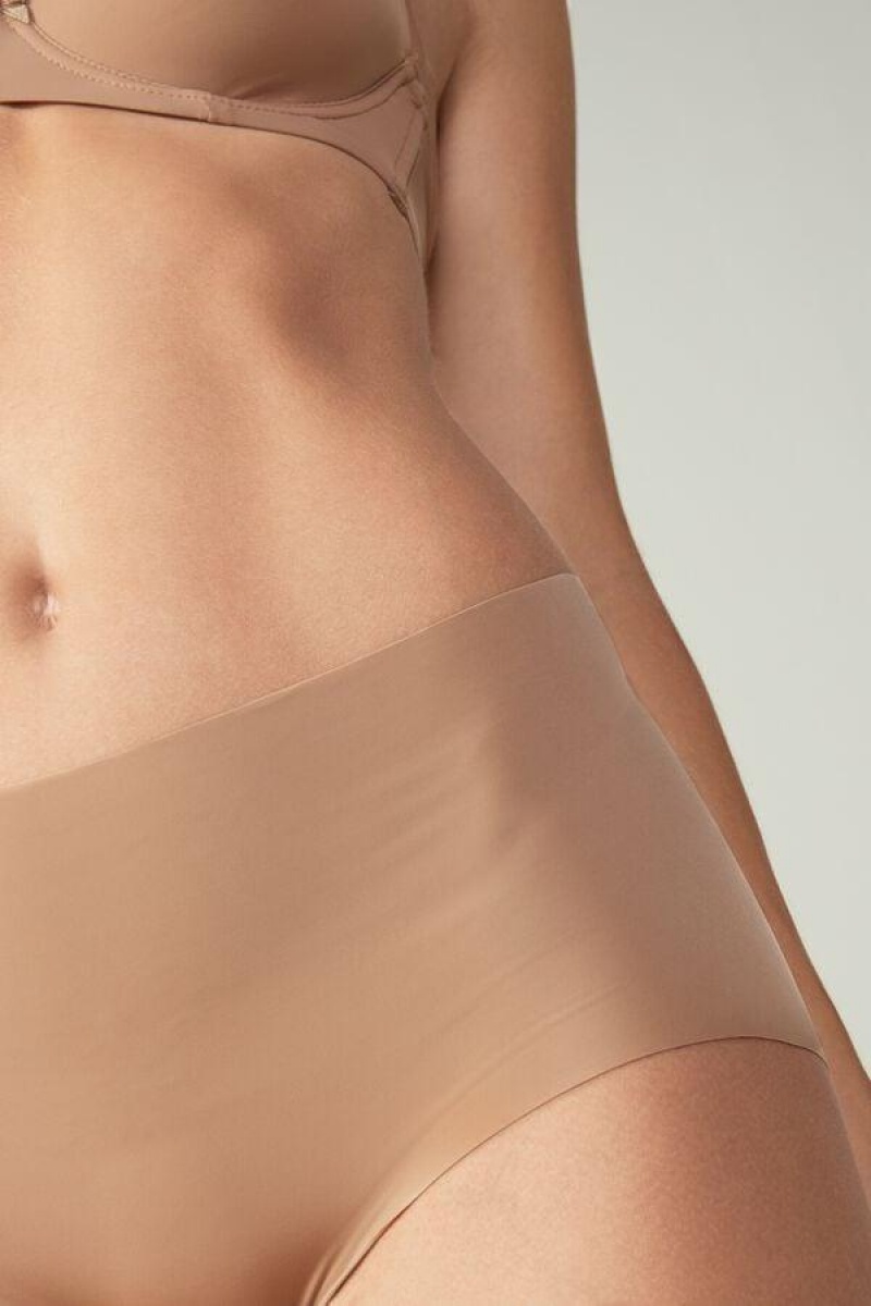 Intimissimi Seamless Microfiber Hipster Trusser Dame Beige | DK3727TV