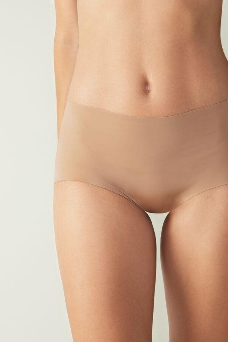 Intimissimi Seamless Microfiber Hipster Trusser Dame Beige | DK3727TV