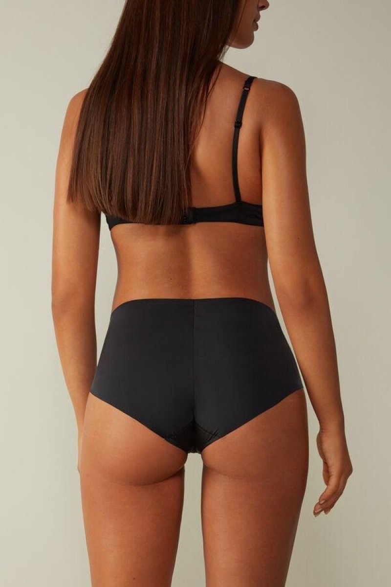 Intimissimi Seamless Microfiber Hipster Trusser Dame Sort | DK3721AP