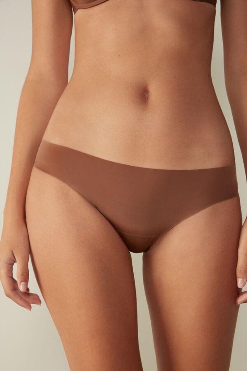 Intimissimi Seamless Microfiber Trusser Dame Mørkebeige | DK3607ZG