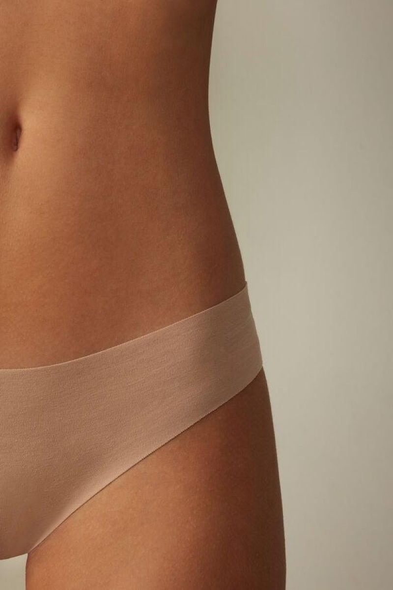 Intimissimi Seamless Supima® Bomulds Brazilian Trusser Dame Beige | DK3493RW