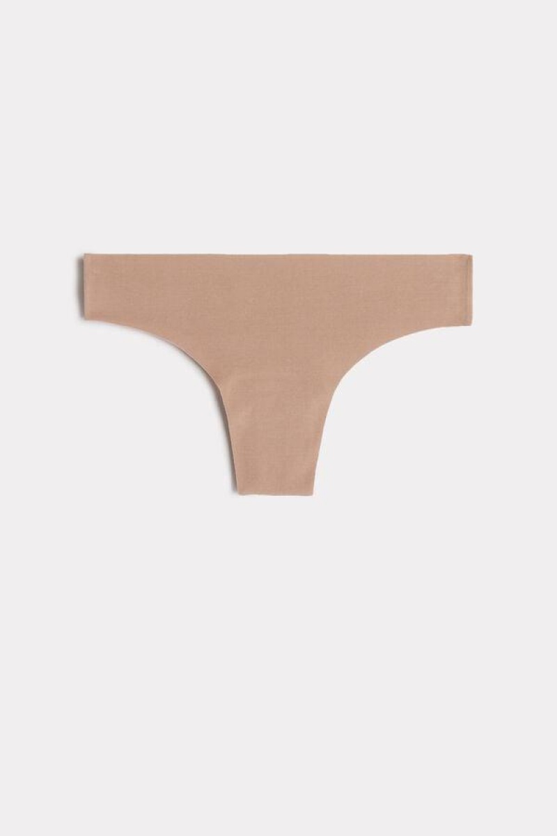 Intimissimi Seamless Supima® Bomulds Brazilian Trusser Dame Beige | DK3493RW