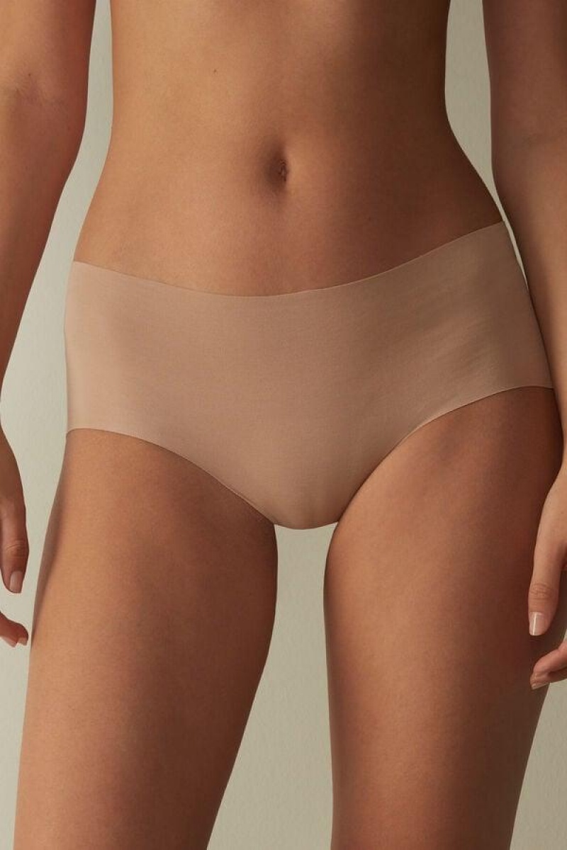 Intimissimi Seamless Supima® Bomulds Hipster Trusser Dame Beige | DK3724IS