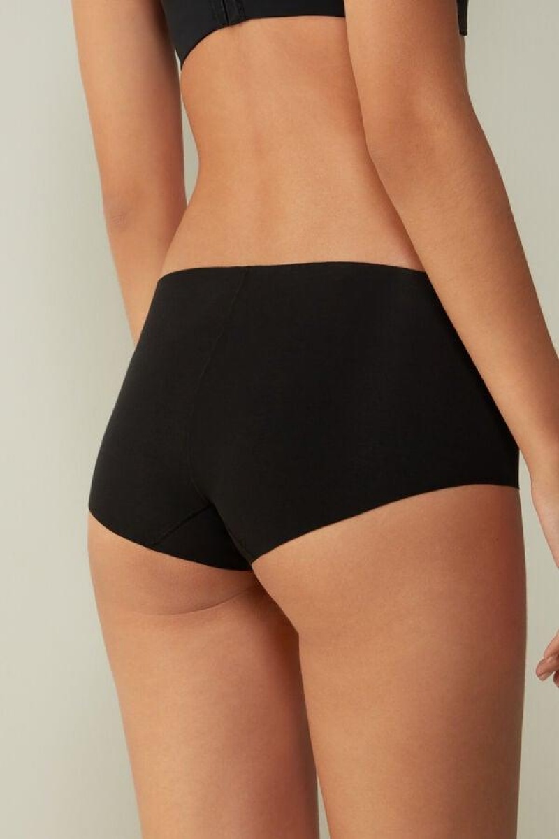 Intimissimi Seamless Supima® Bomulds Hipster Trusser Dame Sort | DK3723OR