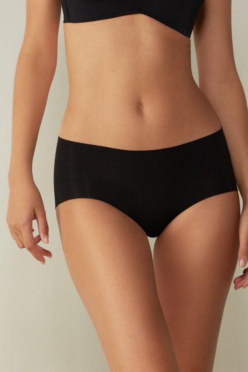 Intimissimi Seamless Supima® Bomulds Hipster Trusser Dame Sort | DK3723OR