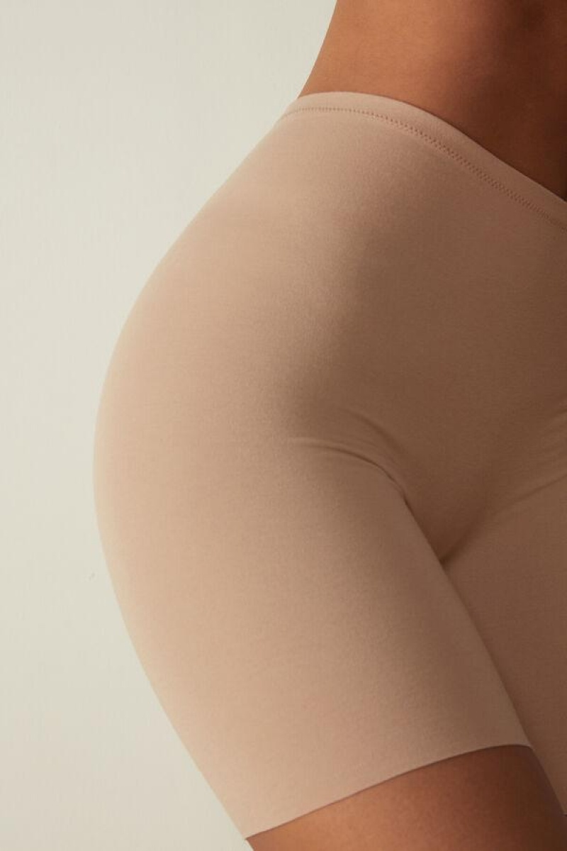 Intimissimi Seamless Supima® Bomulds Shorts Trusser Dame Beige | DK3719DN