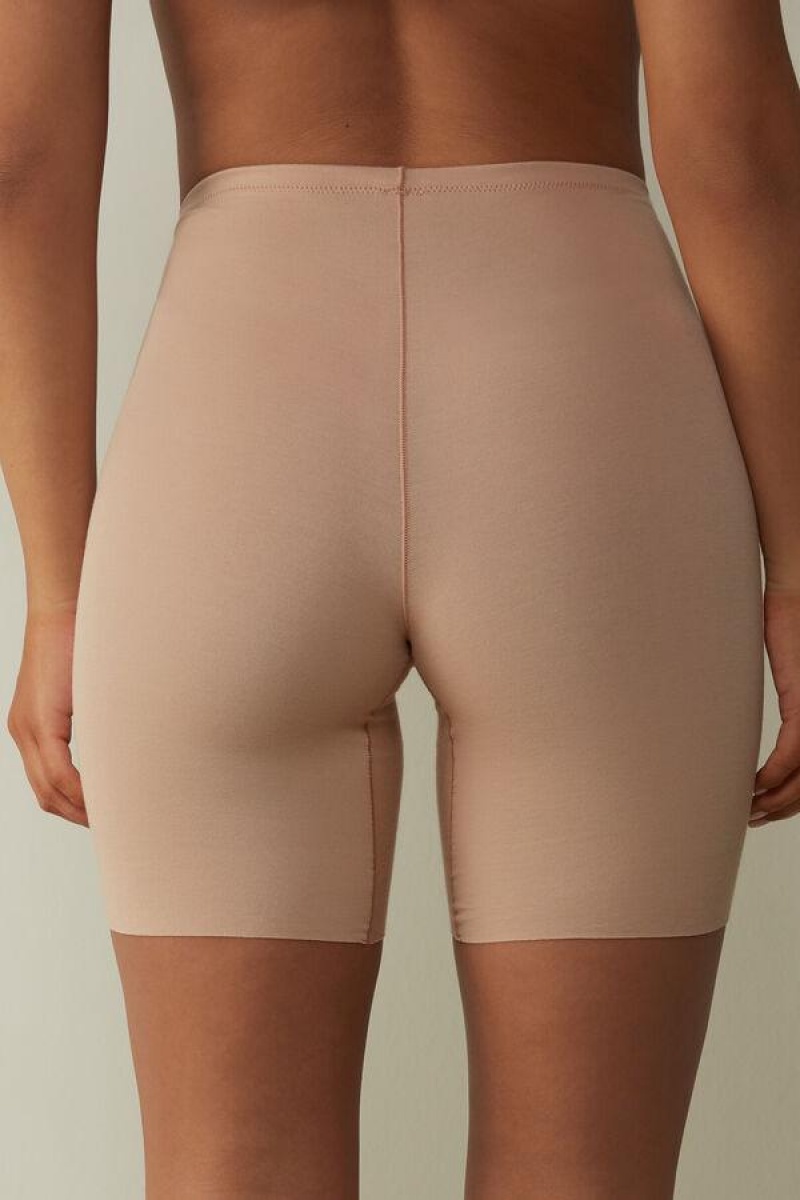 Intimissimi Seamless Supima® Bomulds Shorts Trusser Dame Beige | DK3719DN