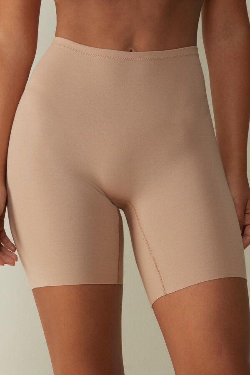 Intimissimi Seamless Supima® Bomulds Shorts Trusser Dame Beige | DK3719DN