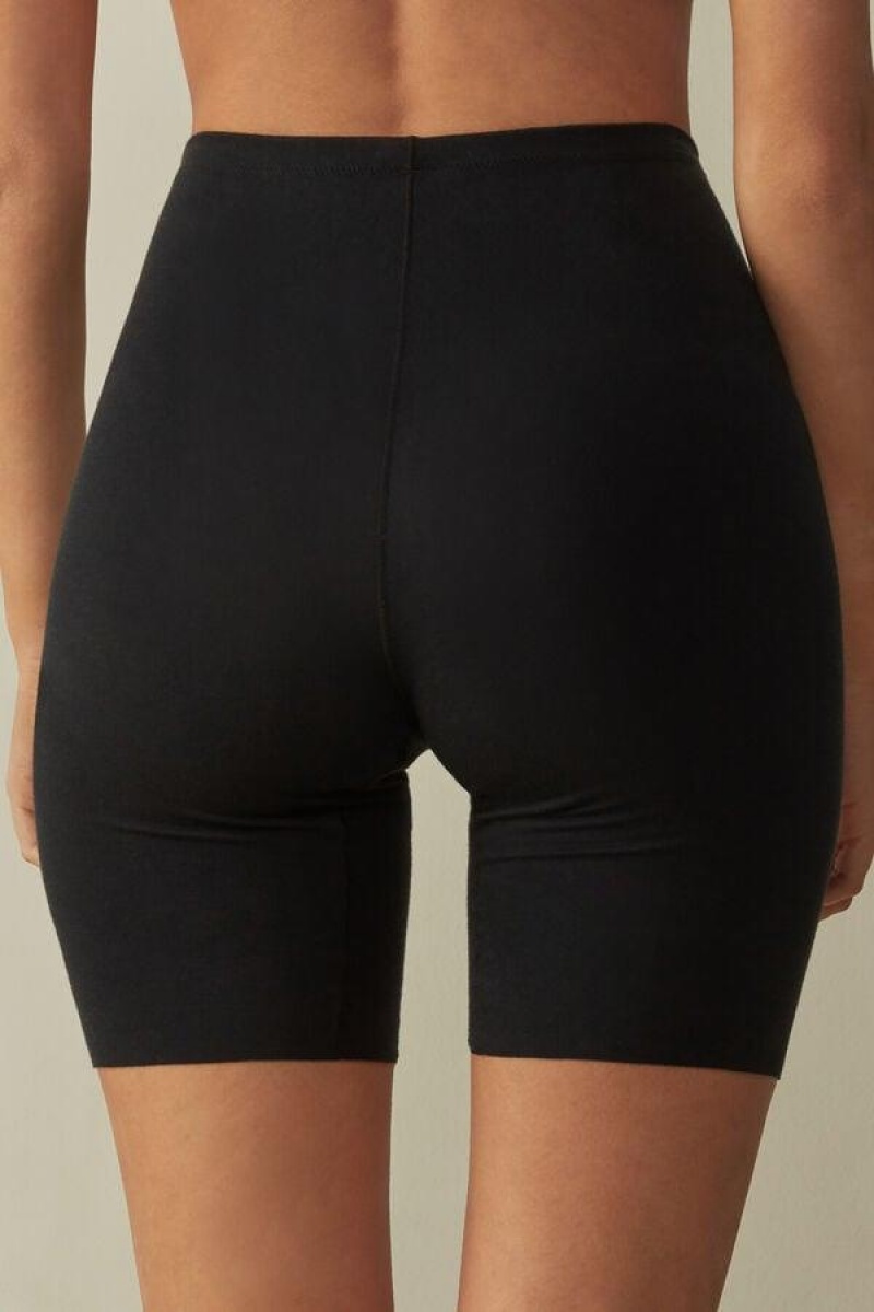 Intimissimi Seamless Supima® Bomulds Shorts Trusser Dame Sort | DK3718FM