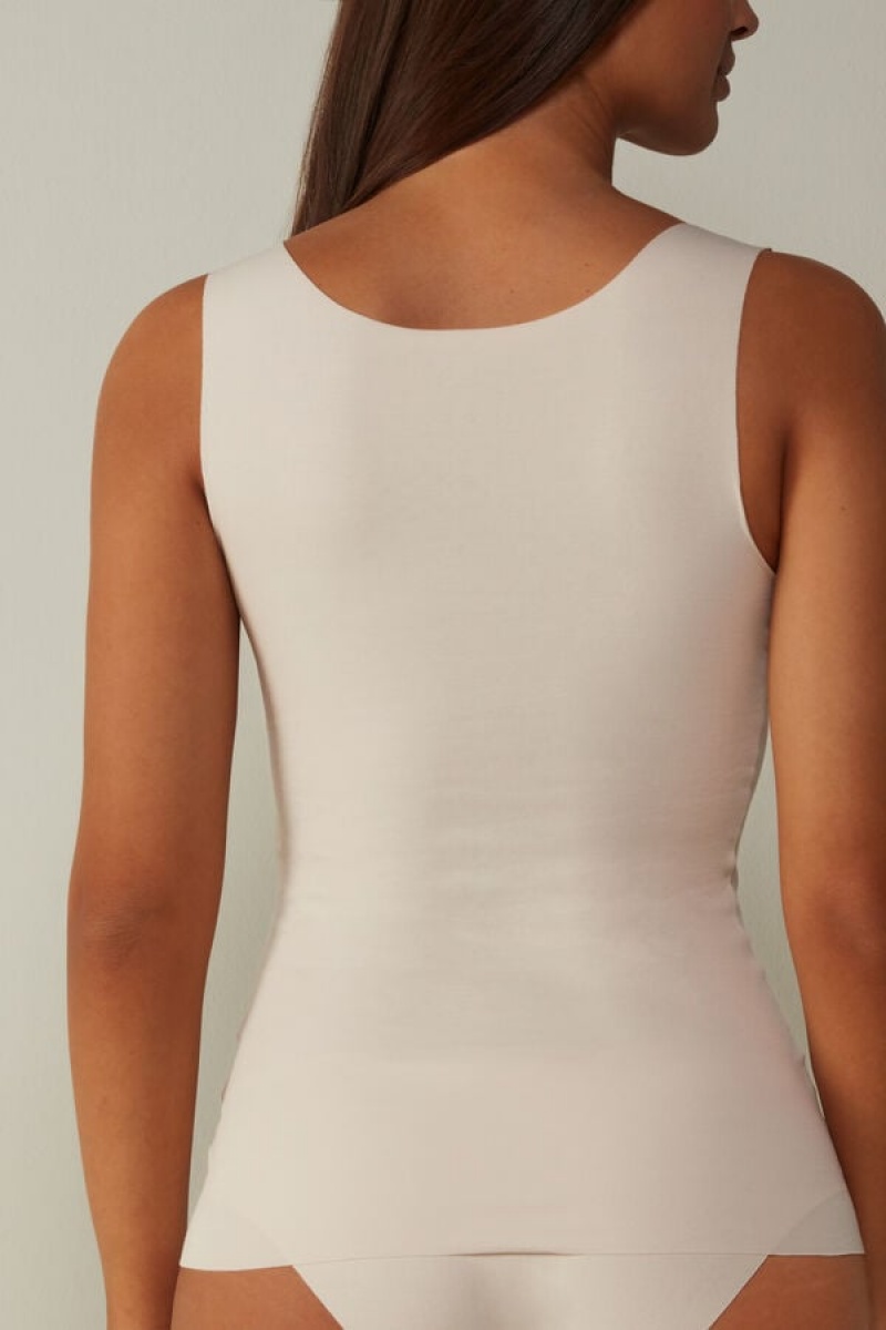 Intimissimi Seamless Supima® Bomulds Tank Top Dame Lyserød | DK4372OR