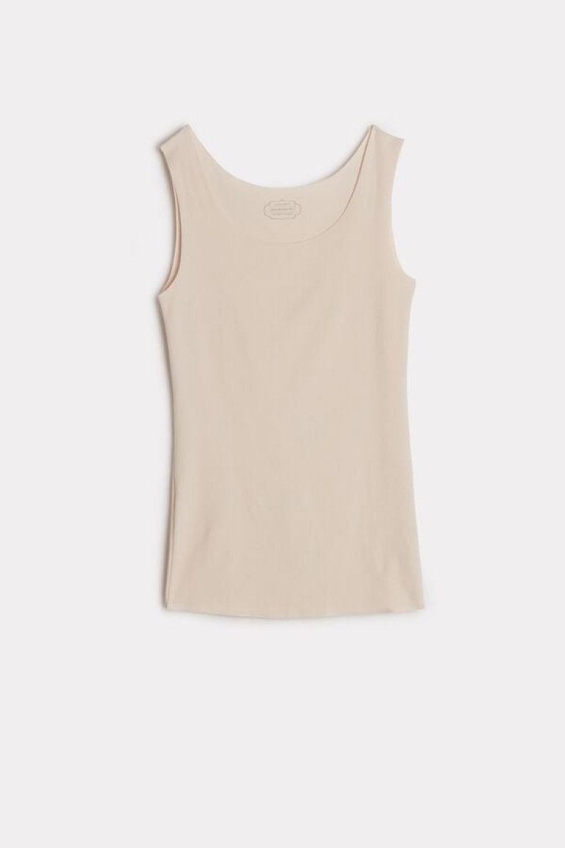 Intimissimi Seamless Supima® Bomulds Tank Top Dame Lyserød | DK4372OR