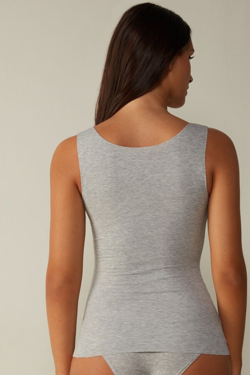 Intimissimi Seamless Supima® Bomulds Tank Top Dame Lysegrå | DK4360FM