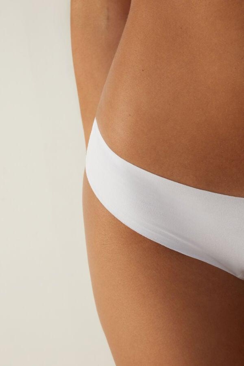 Intimissimi Seamless Supima® Bomulds Trusser Dame Hvide | DK3714JJ