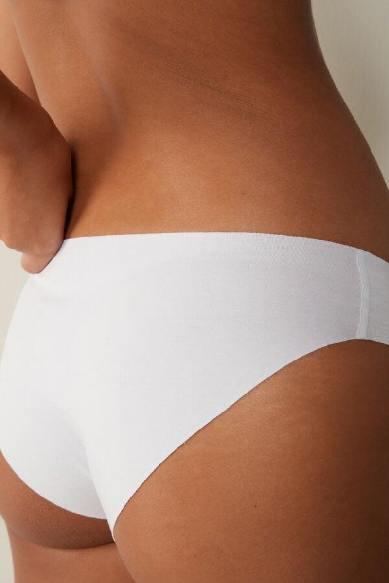 Intimissimi Seamless Supima® Bomulds Trusser Dame Hvide | DK3714JJ